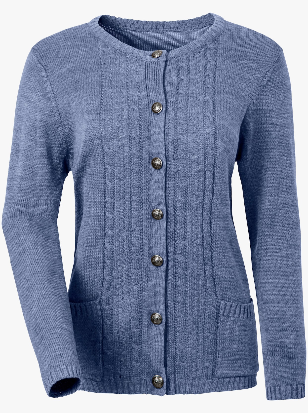 Strickjacke - bleu-meliert