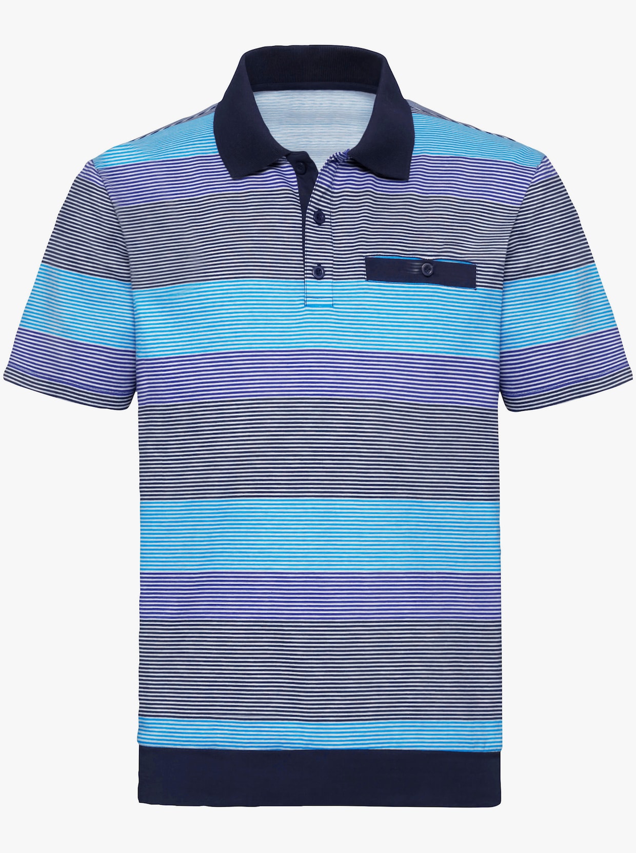 Poloshirt - blau-geringelt