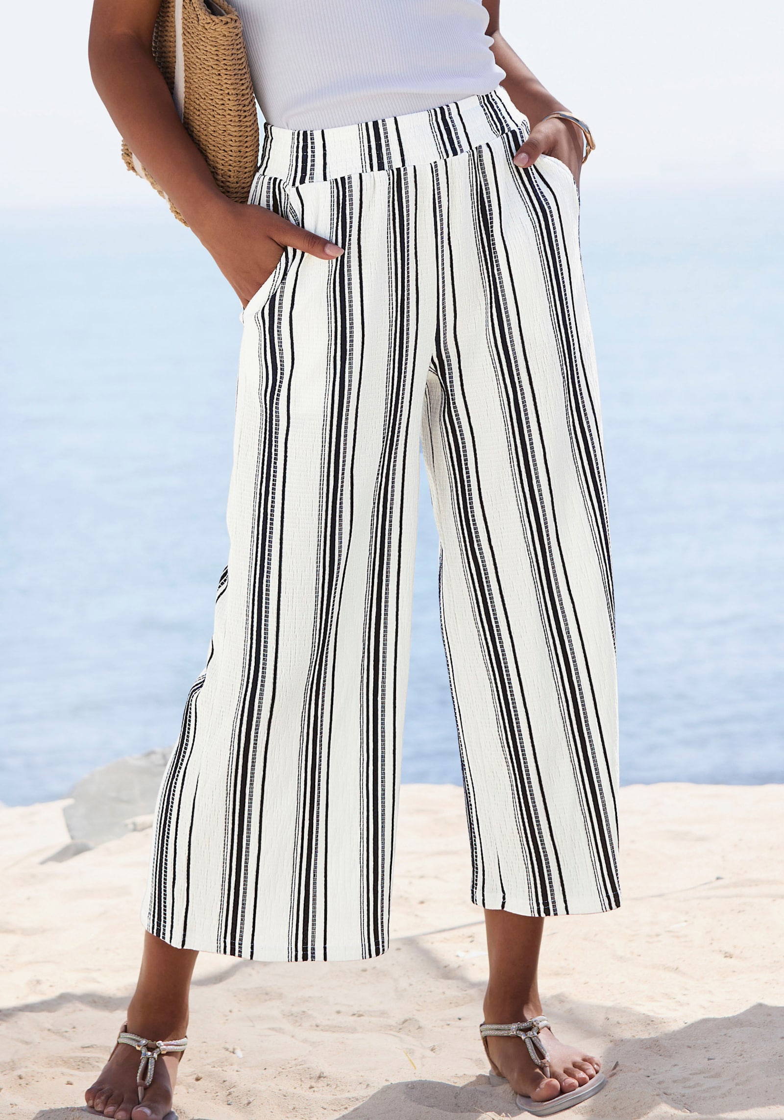 LASCANA 7/8-Hose - weiß-marine gestreift