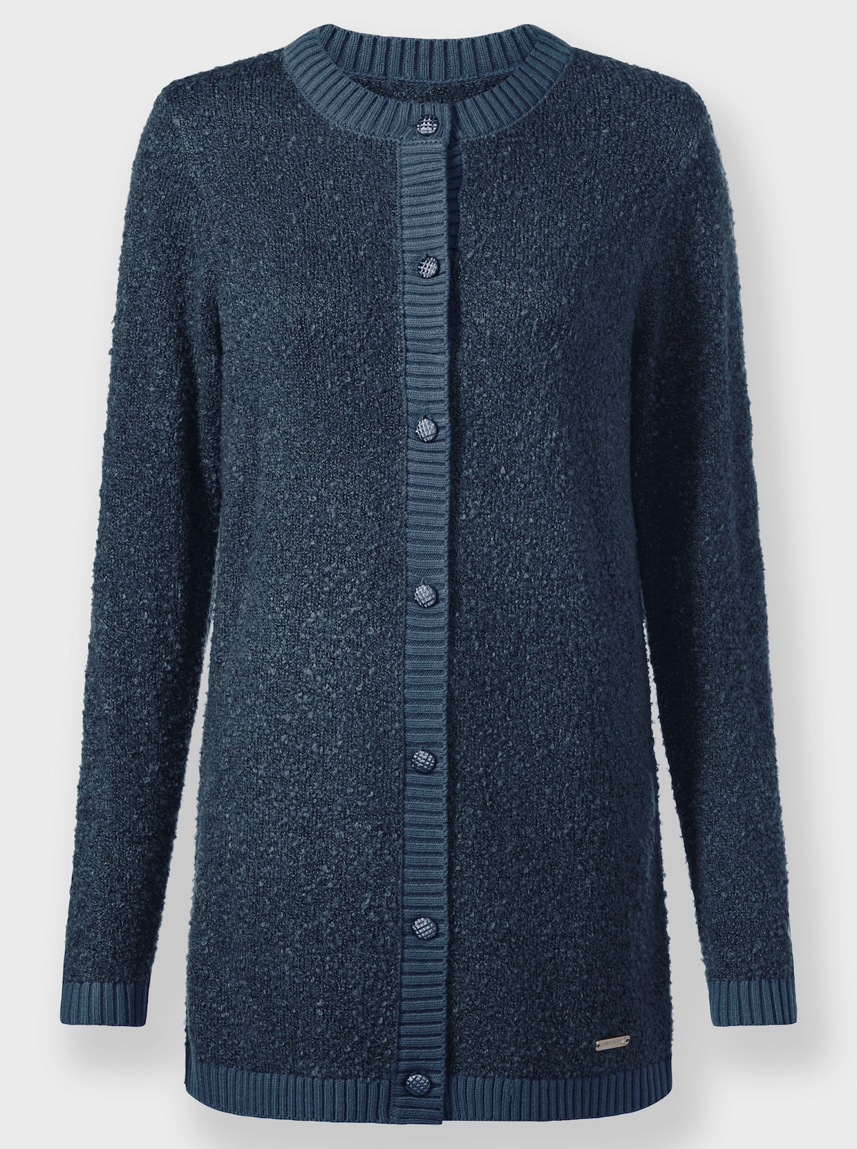 Strickjacke in Bouclé-Qualität - rauchblau