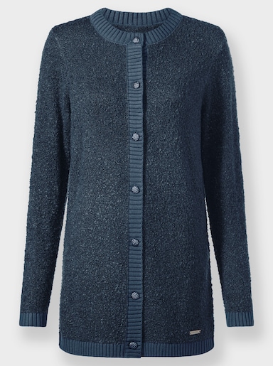 Strickjacke in Bouclé-Qualität - rauchblau