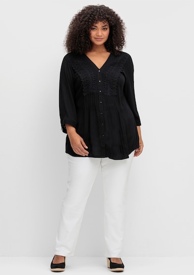 sheego by Joe Browns Crêpebluse - schwarz