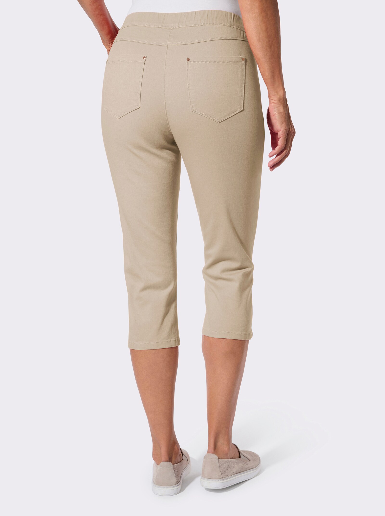 Caprijeans in Baumwoll-Stretch-Qualität - sand
