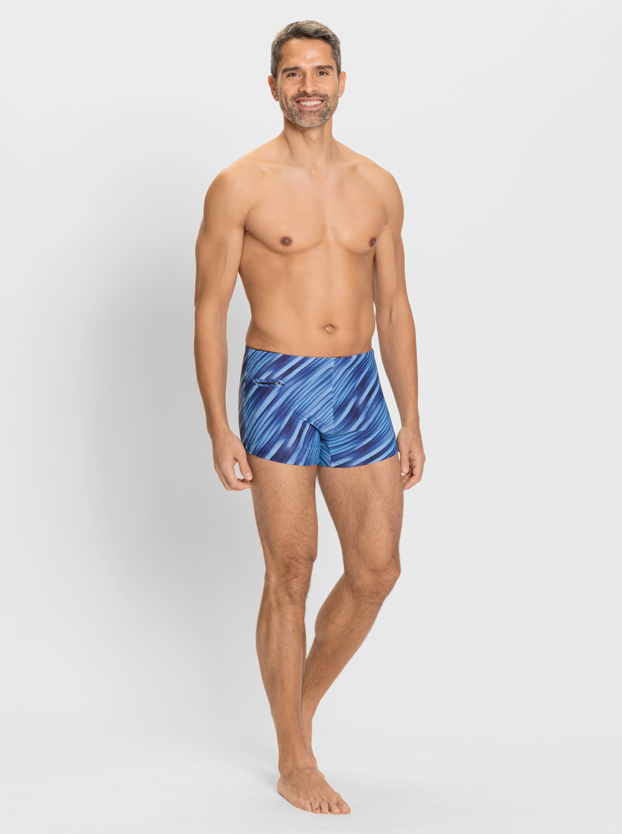 feel good Badehose - marine-mittelblau-bedruckt