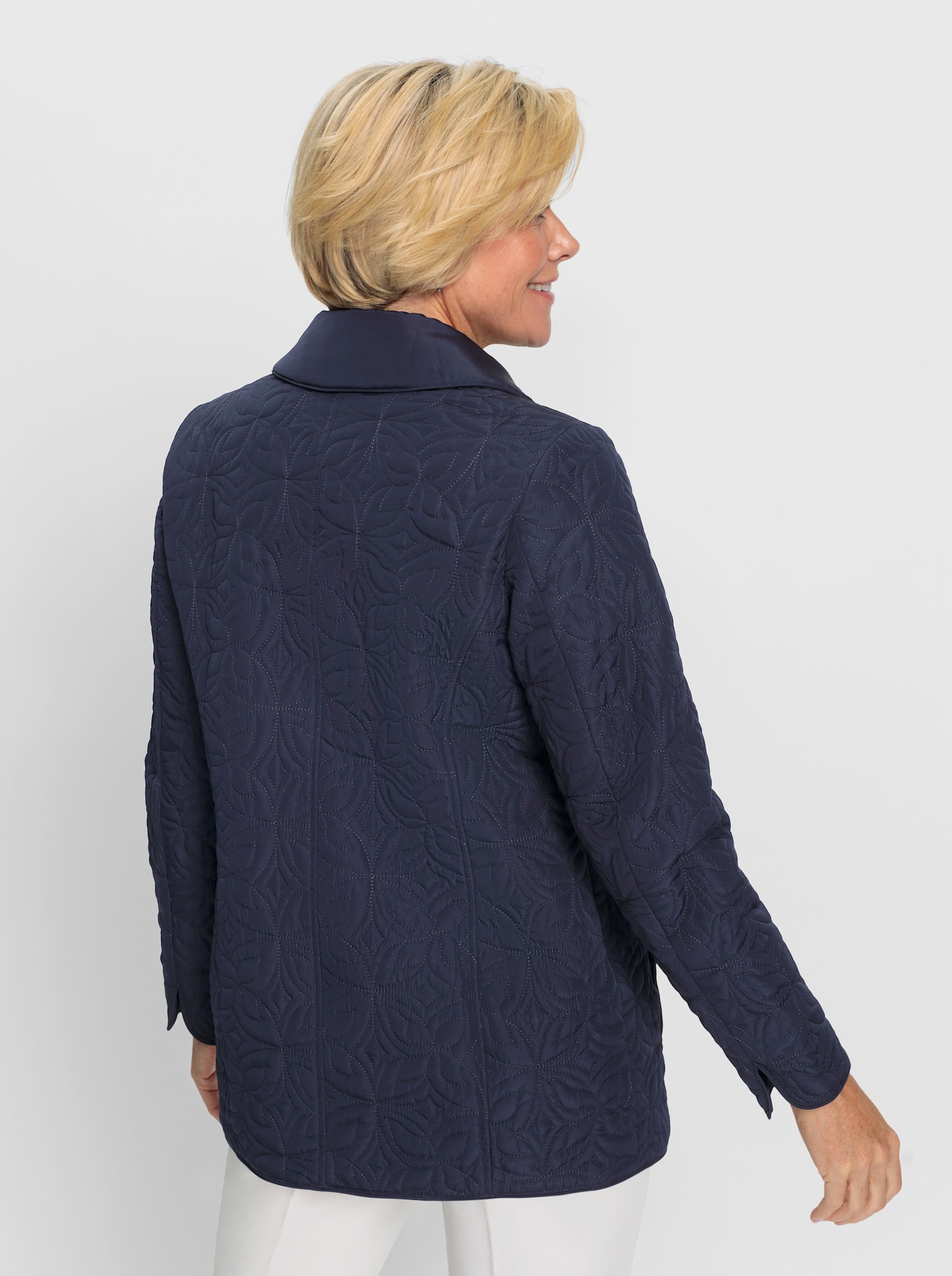 Steppjacke mit Schal - marine