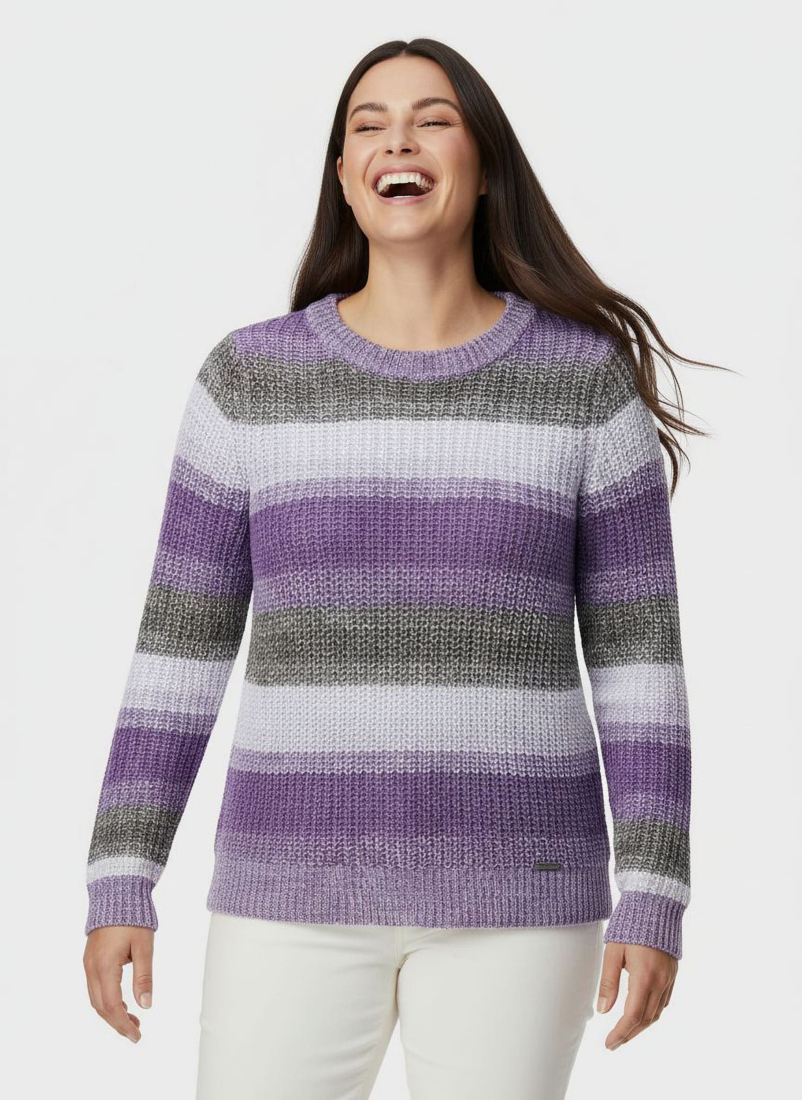 Langarm-Pullover im Farbverlauf - lila-lavendel