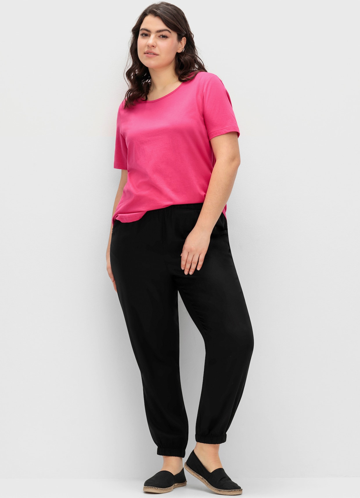 Longshirt - royalblau + pink