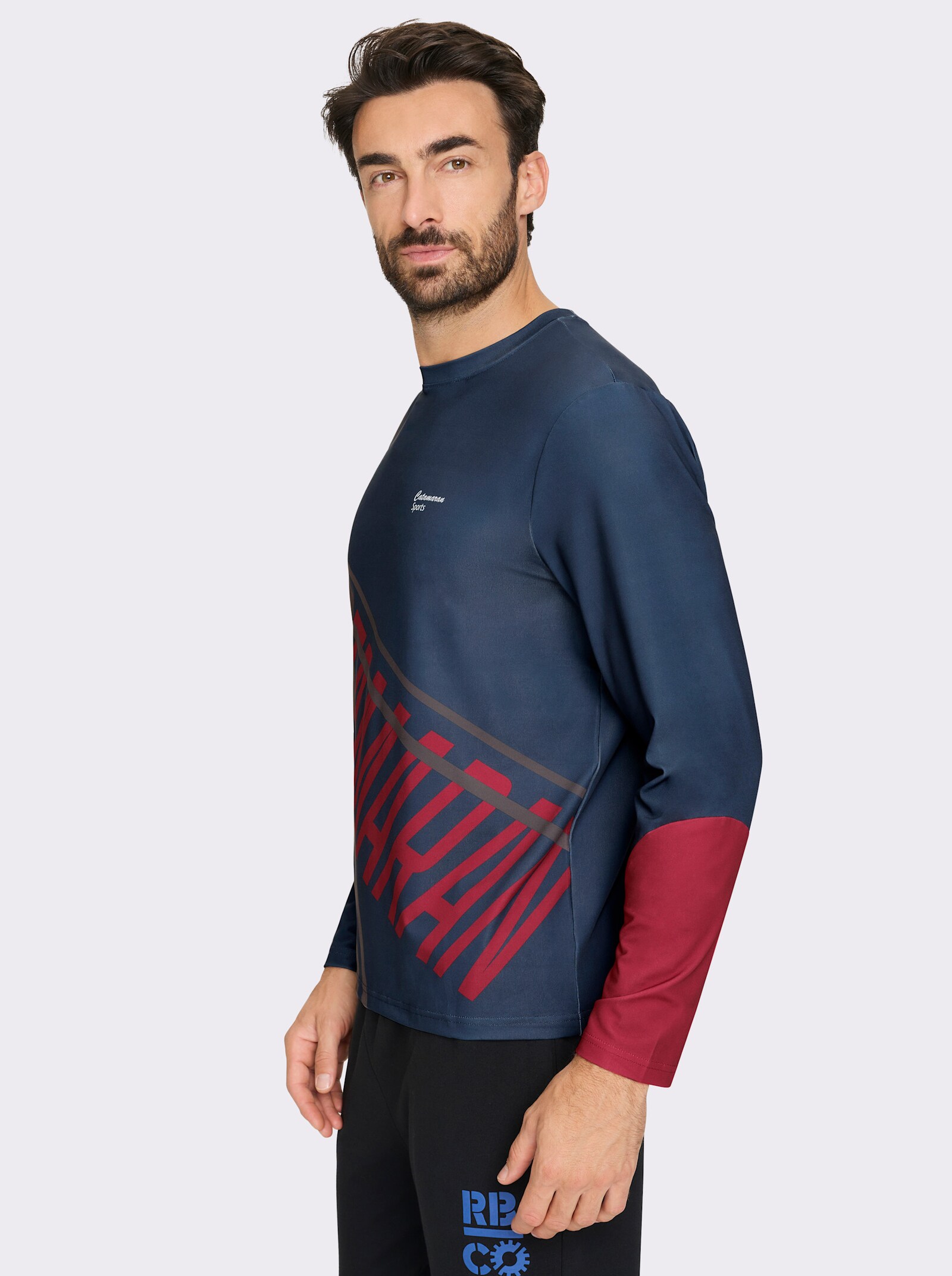 Catamaran Sports Functioneel shirt met stretch - donkerblauw geprint