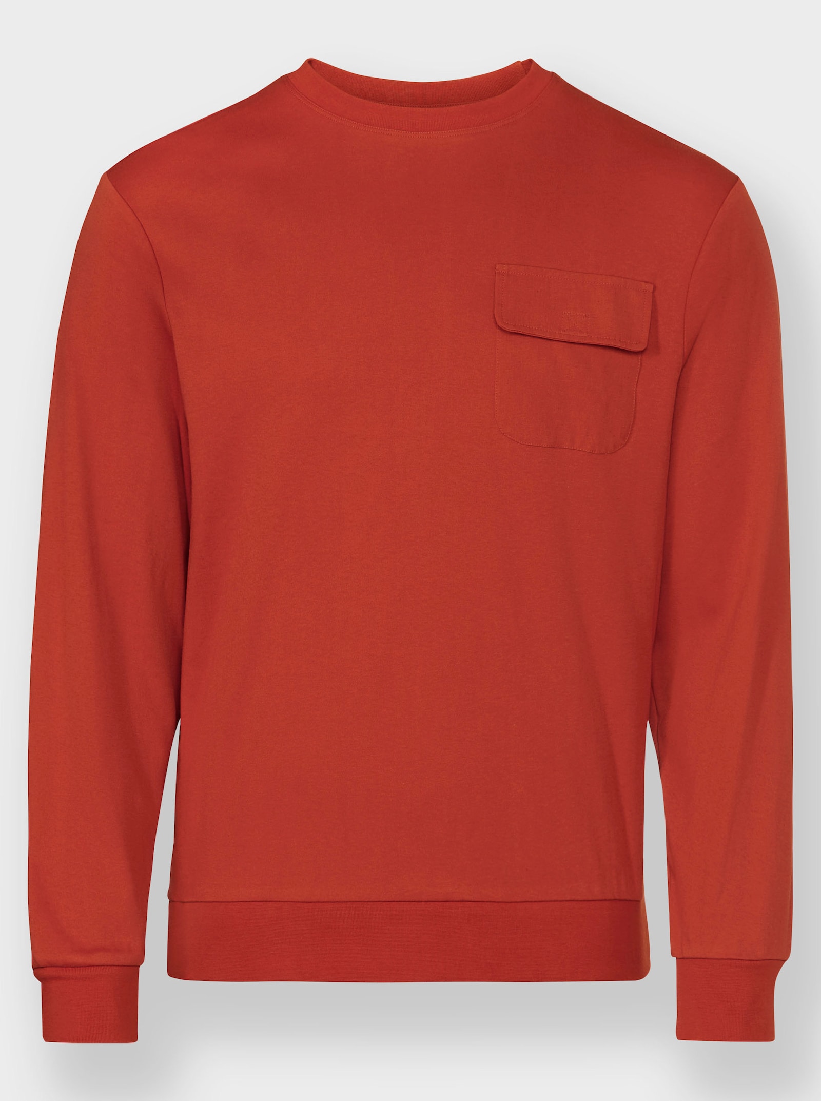 Catamaran Langarmshirt Brusttasche mit Klettverschluss - rostrot