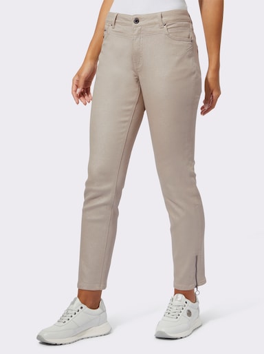 5-Pocket-Jeans mit glänzender Beschichtung - metallicfarben