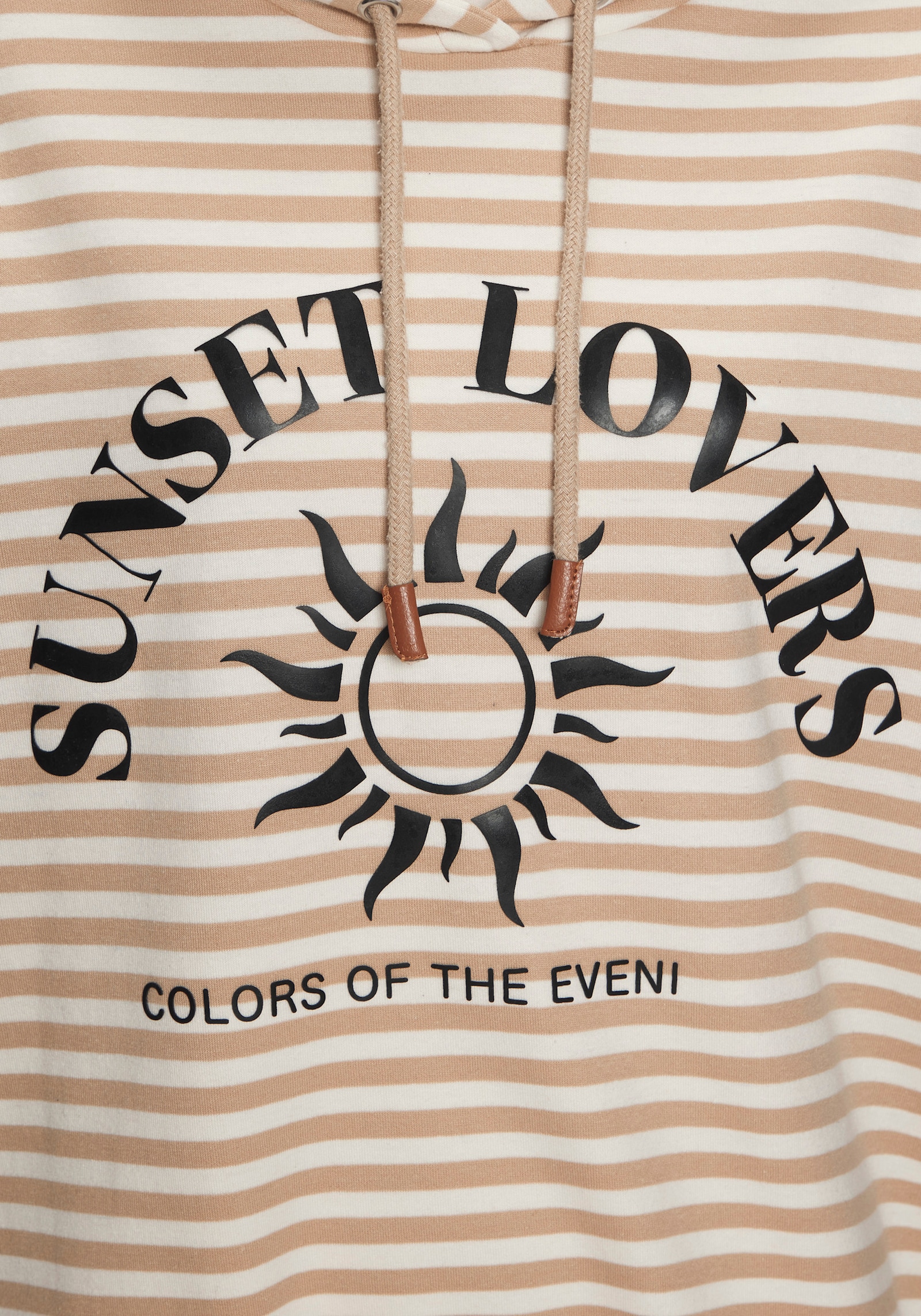 H.I.S Pull à capuche - chamois à rayures