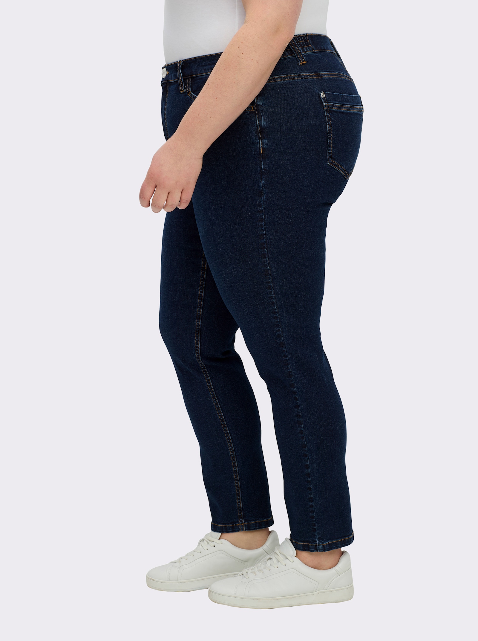 sheego Jeans schmal, mit bequemem Oberschenkel - dark blue