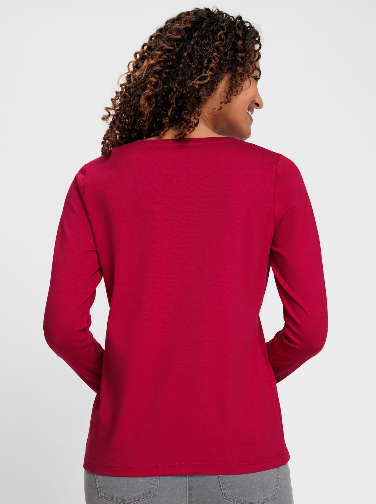 Shirt met ronde hals - rood