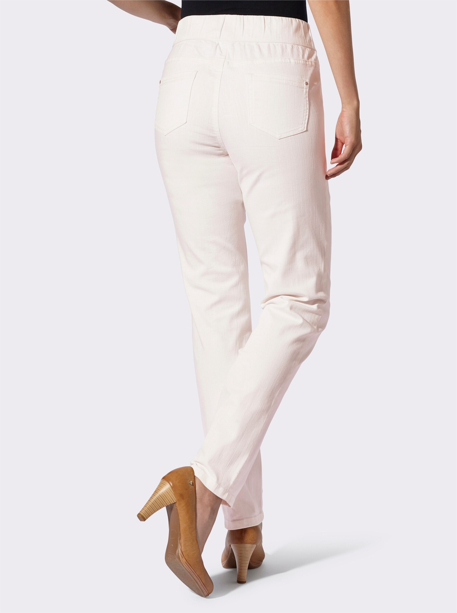 Comfortjeans in 5-pocketsmodel - ecru