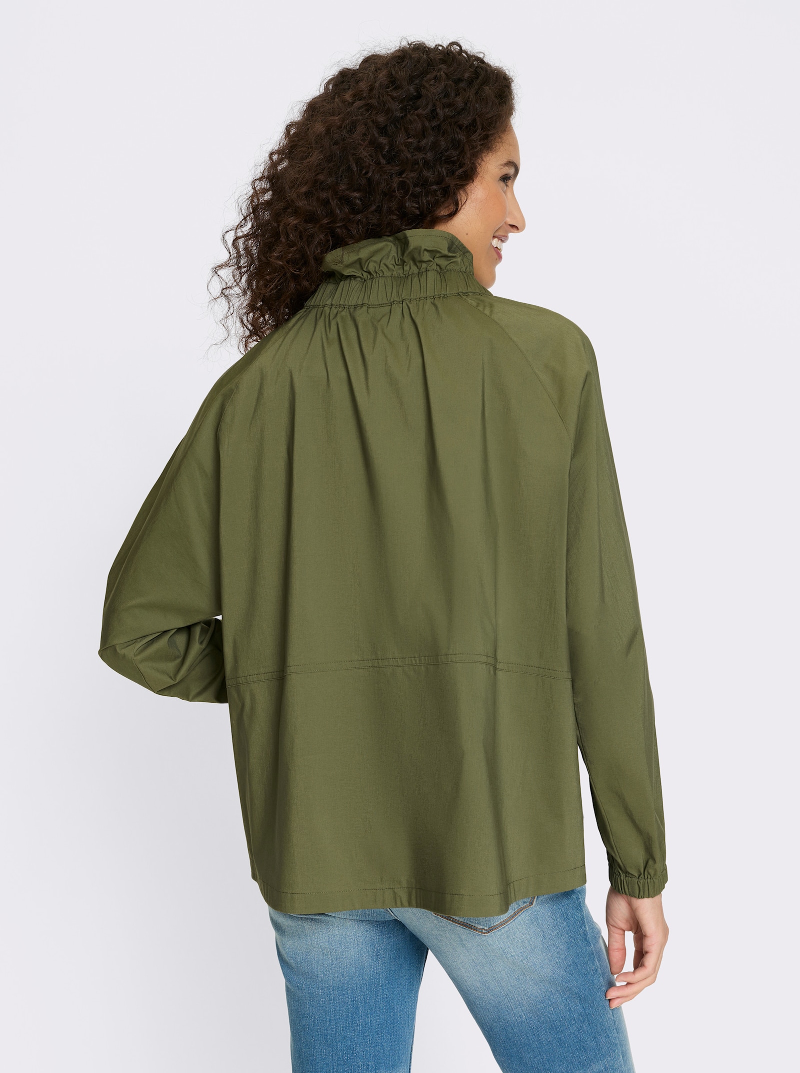 heine Blusenjacke mit Stehkragen - oliv