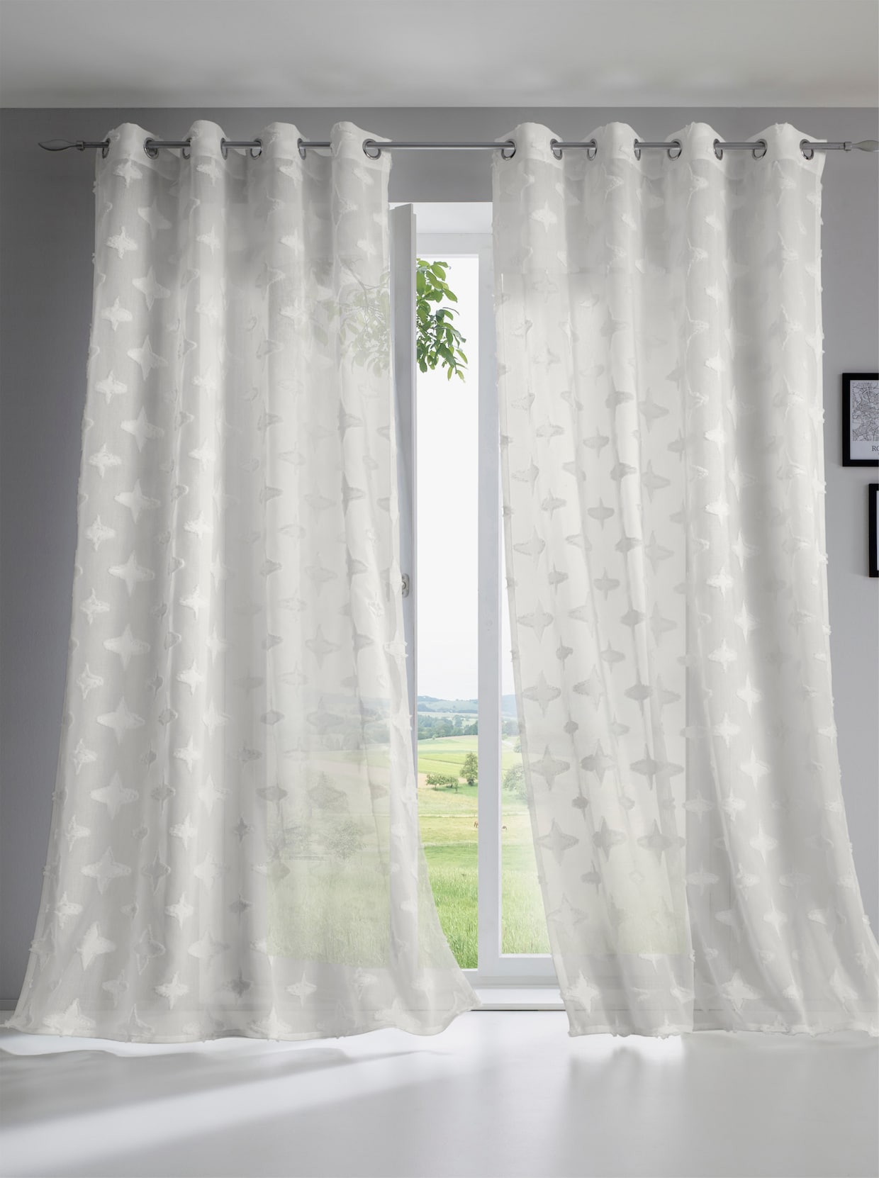 heine home Decoratieve vitrage - offwhite