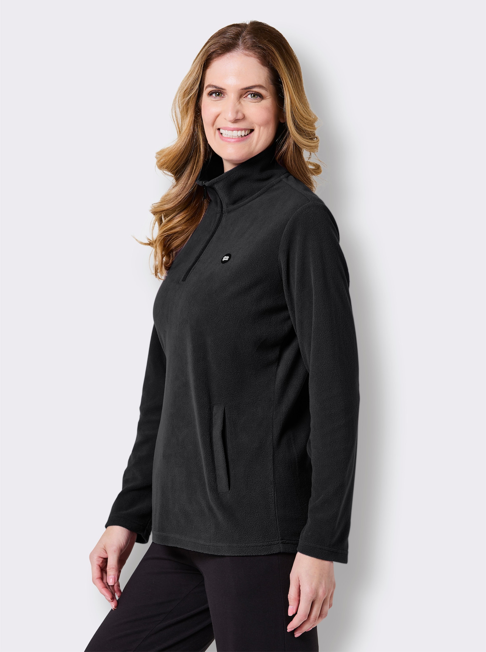 Catamaran Sports Fleeceshirt mit 2 Leistentaschen - schwarz