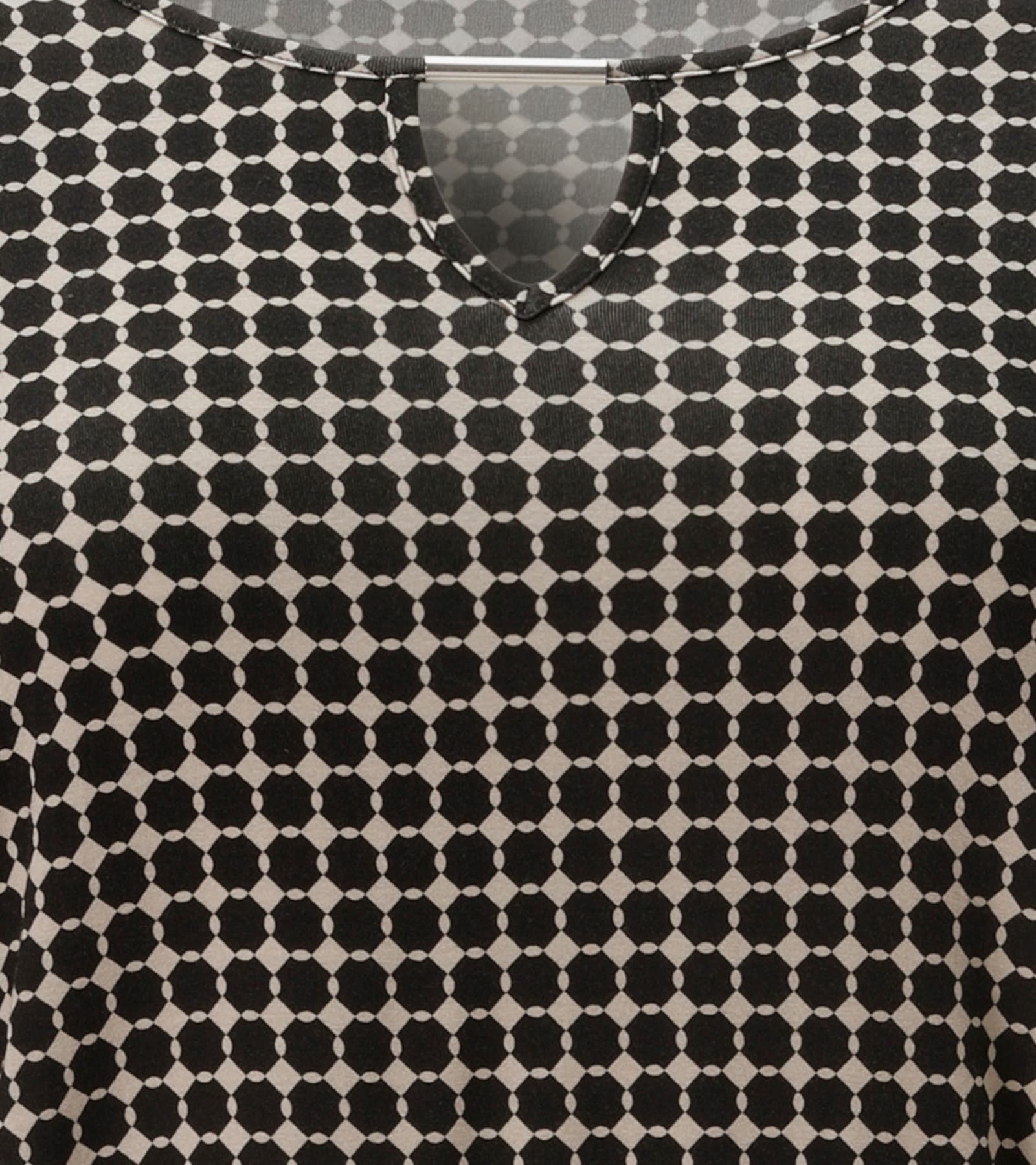 Aniston PLUS Langarmshirt - beige-schwarz