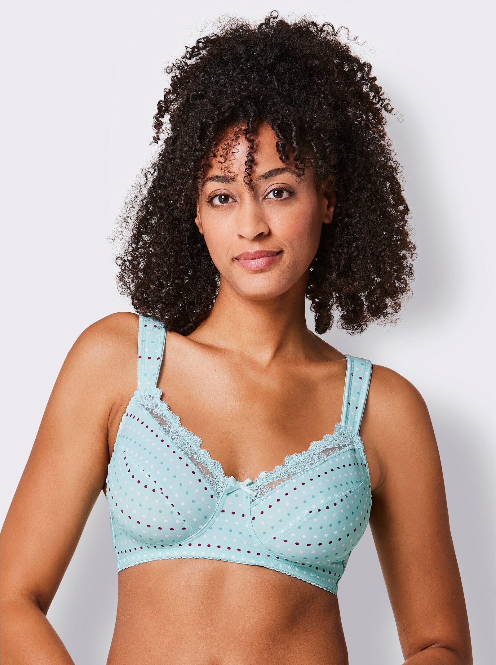 wäschepur Comfortbeha zonder beugel met stipjesprint - mint geprint