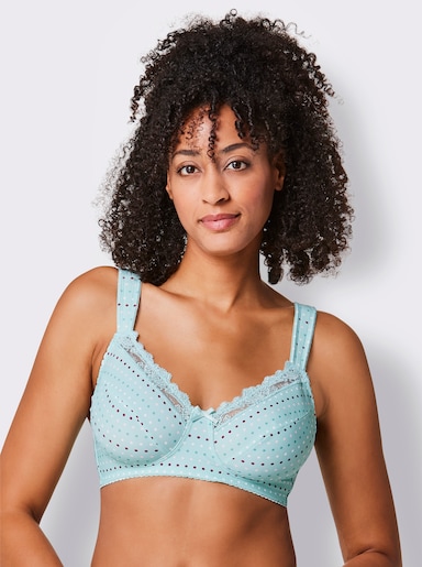 wäschepur Komfort-BH ohne Bügel mit Pünktchen-Print - mint-bedruckt