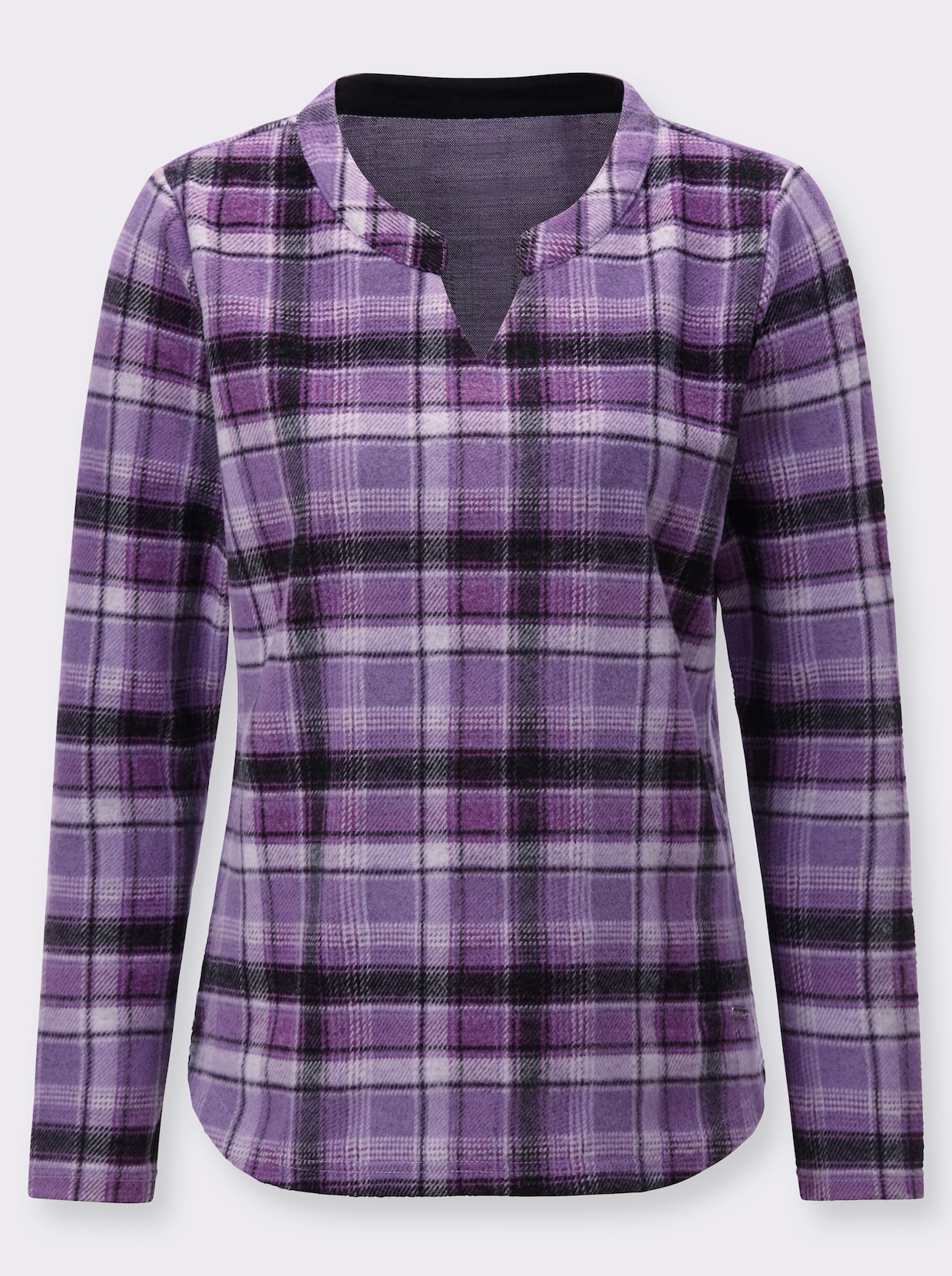 Shirt met lange mouwen - lavendel/ecru geruit