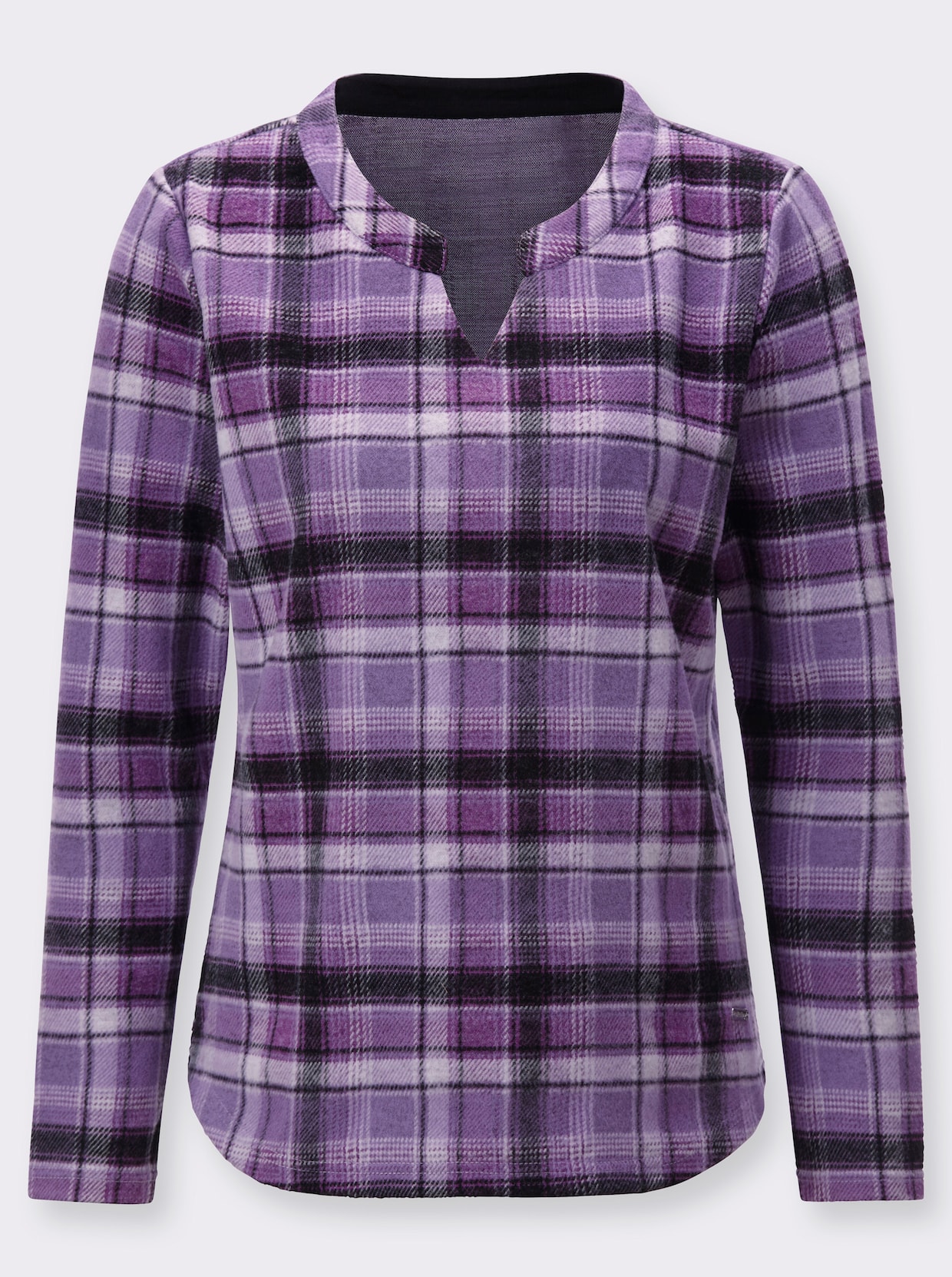 Jacquard-Shirt - lavendel-ecru-kariert