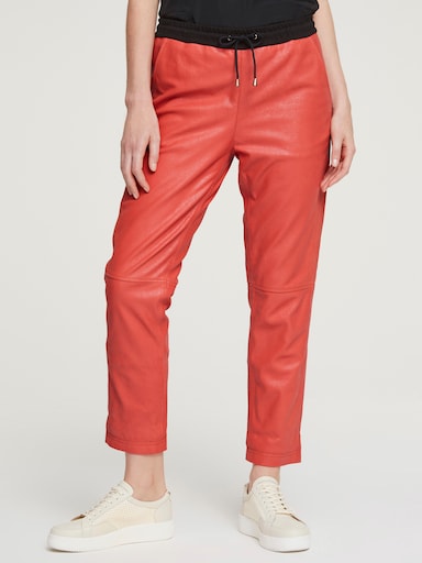 heine Pantalon de jogging en cuir - corail