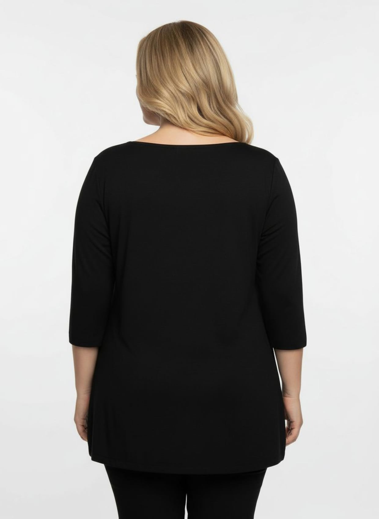 3/4-Arm-Shirt mit Glitzersteinchen - schwarz