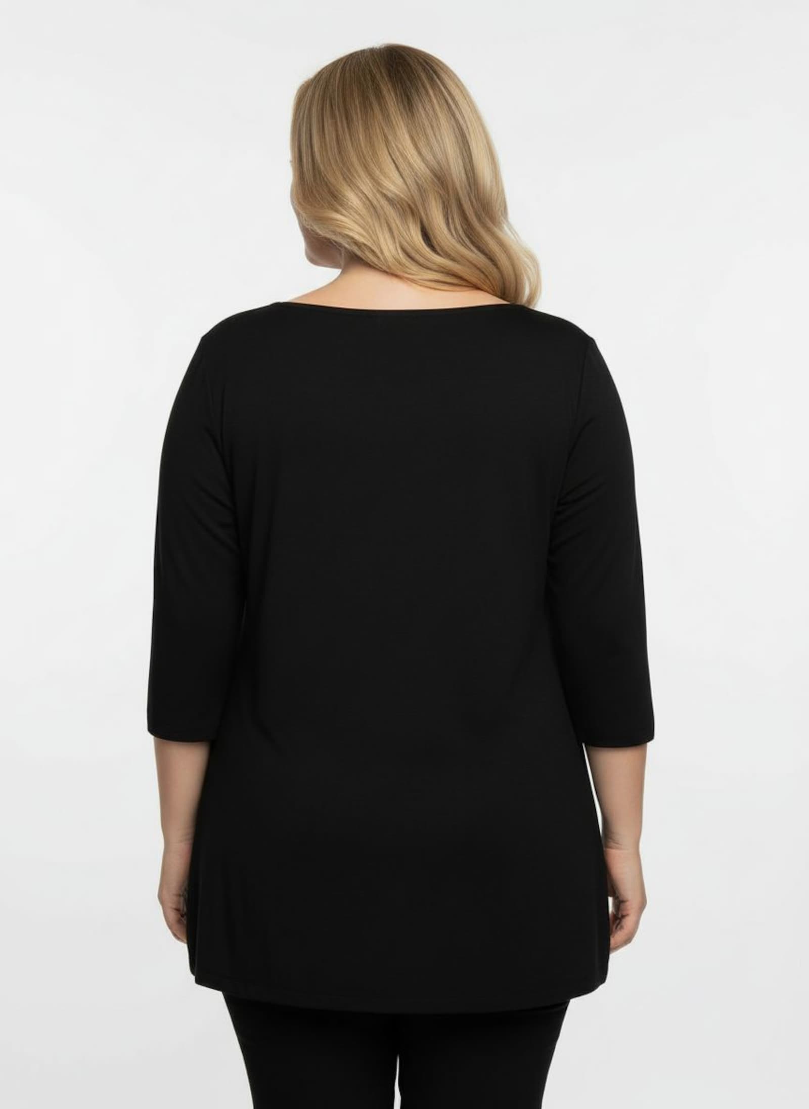 3/4-Arm-Shirt mit Glitzersteinchen - schwarz