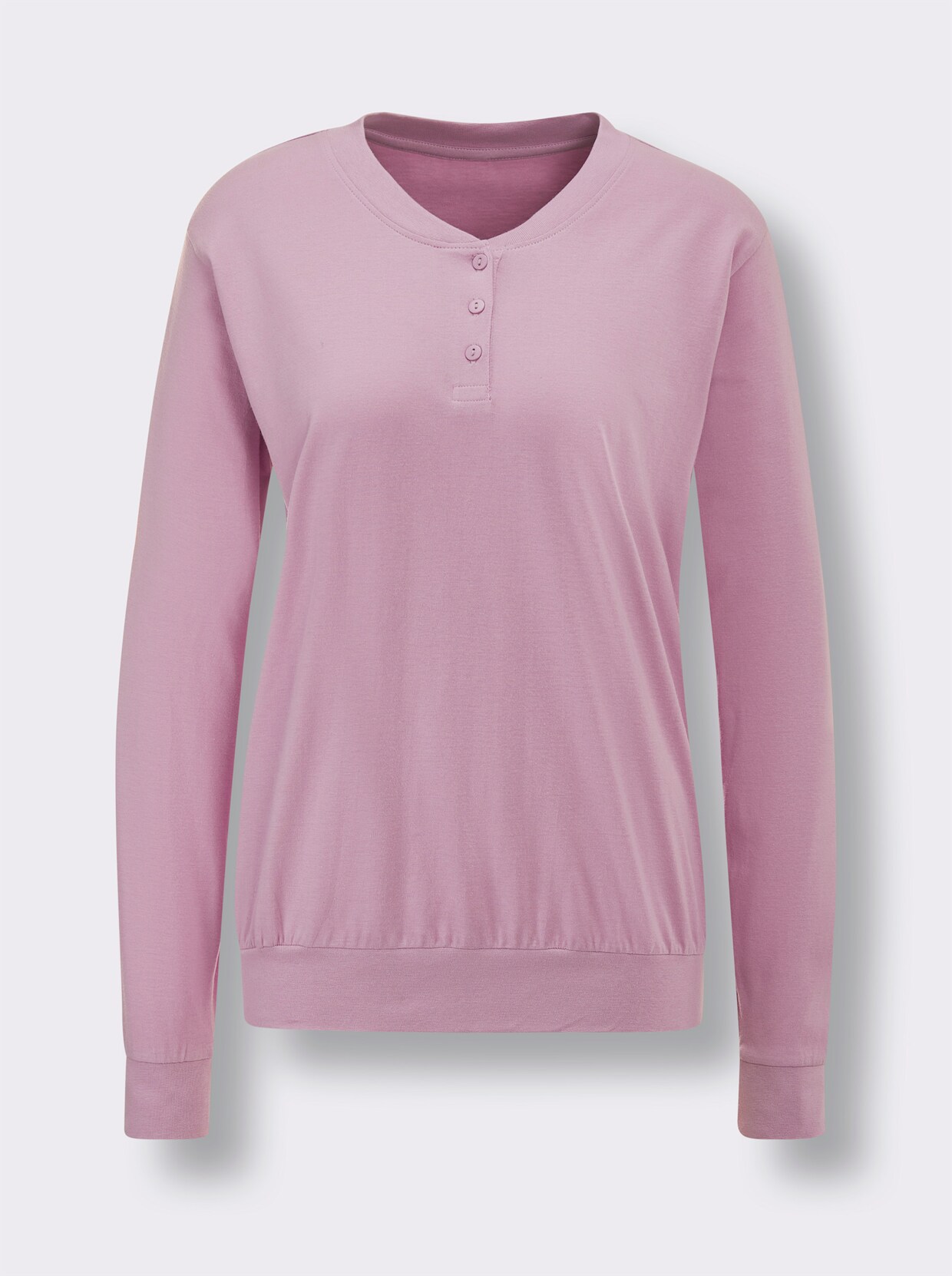 Schlafanzug - rosé-grau-meliert-geringelt