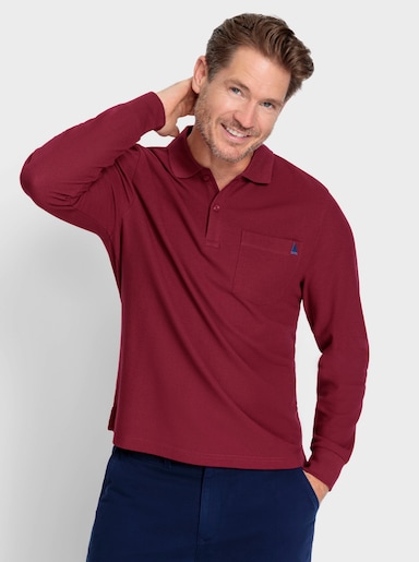 Catamaran Langarm-Poloshirt - dunkelrot