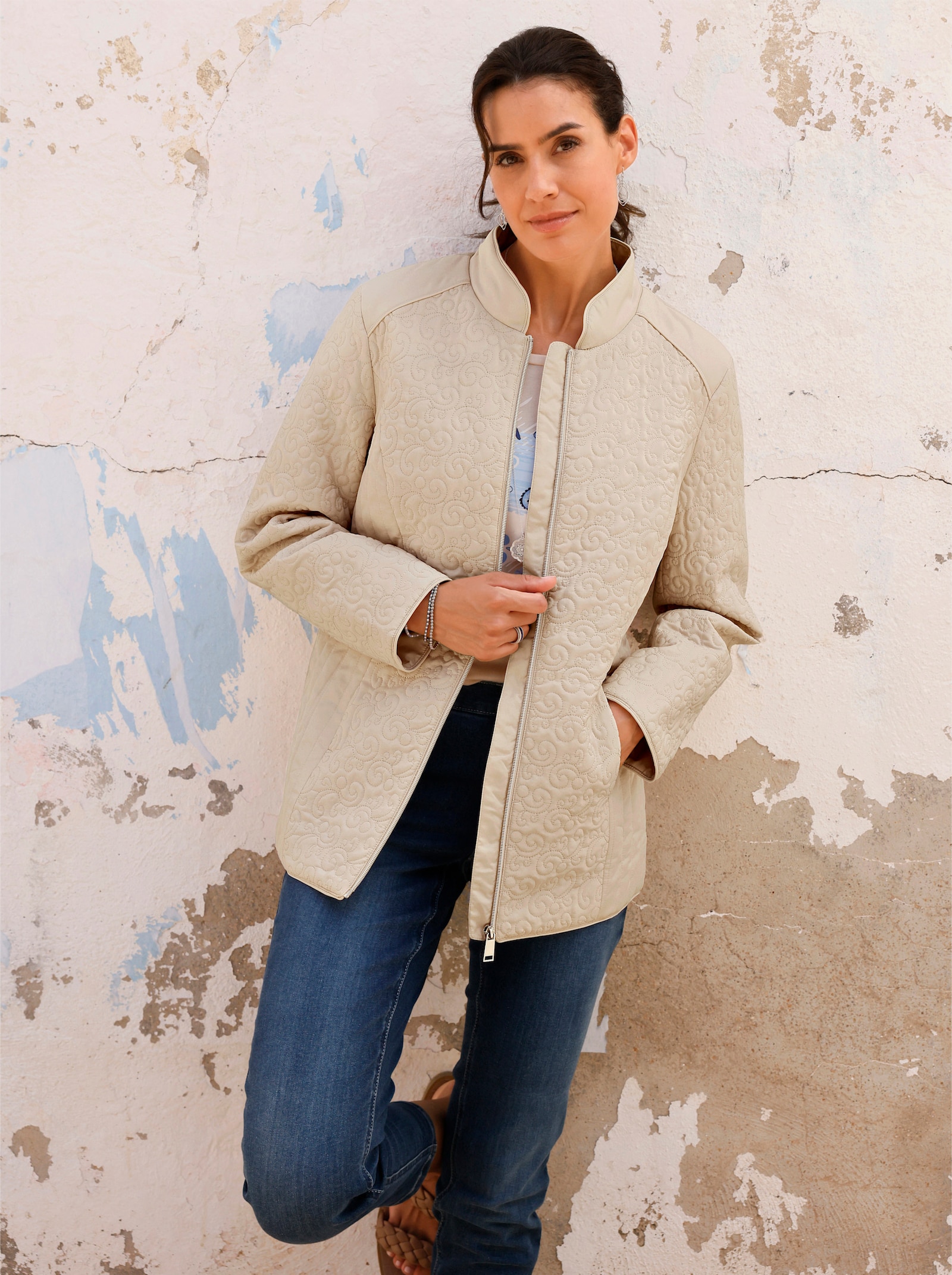 Steppjacke - elfenbein