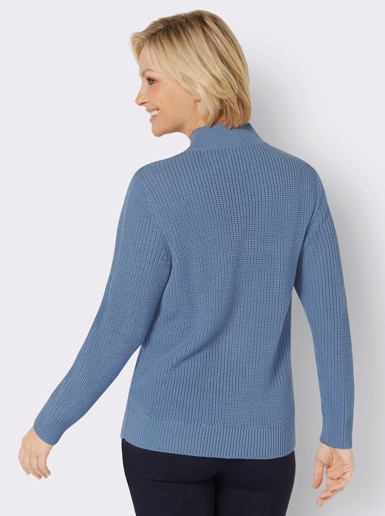 Pullover met opstaande kraag - bleu