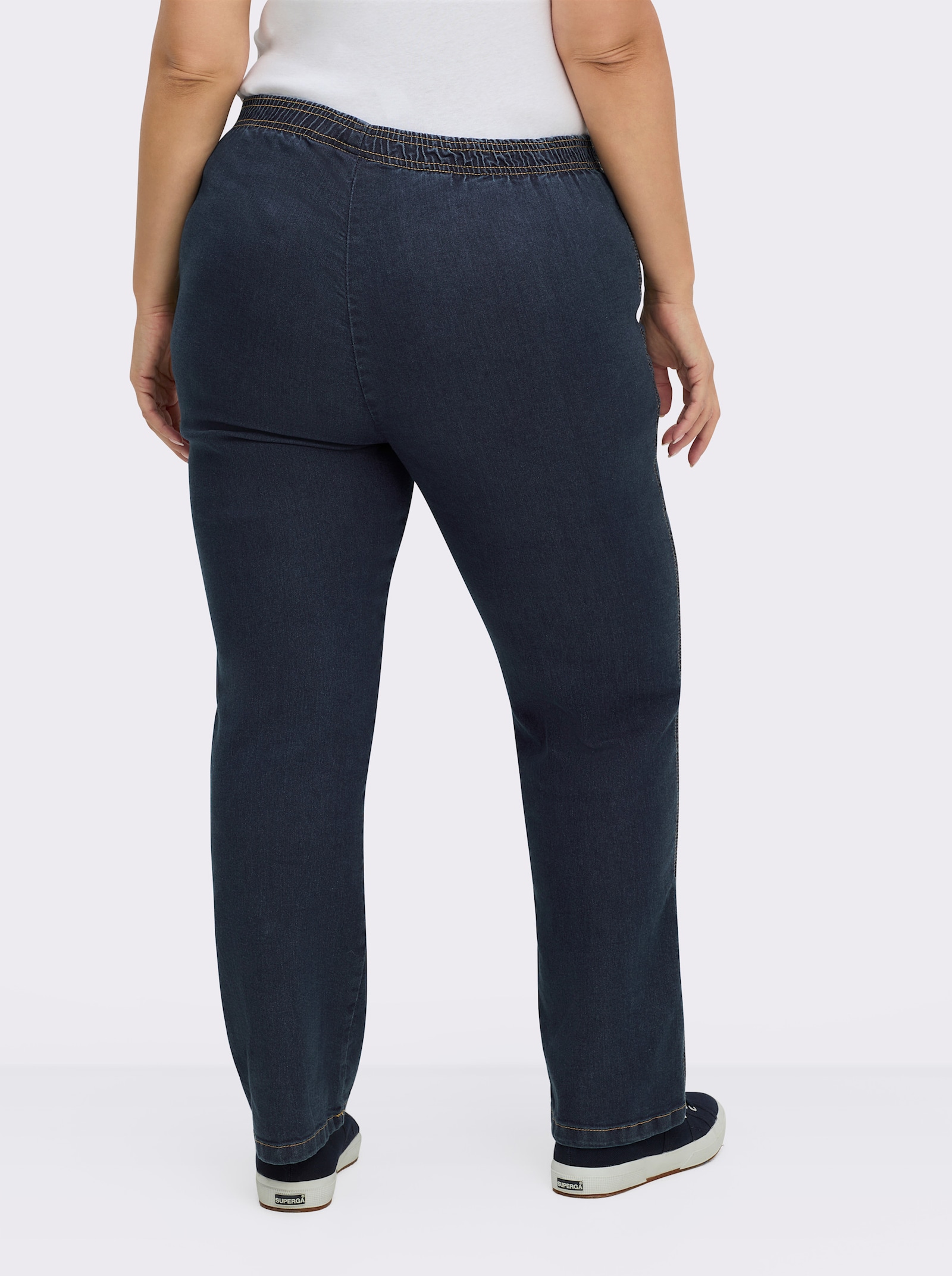 Stretch-Jeans mit Rundum-Dehnbund - dark blue