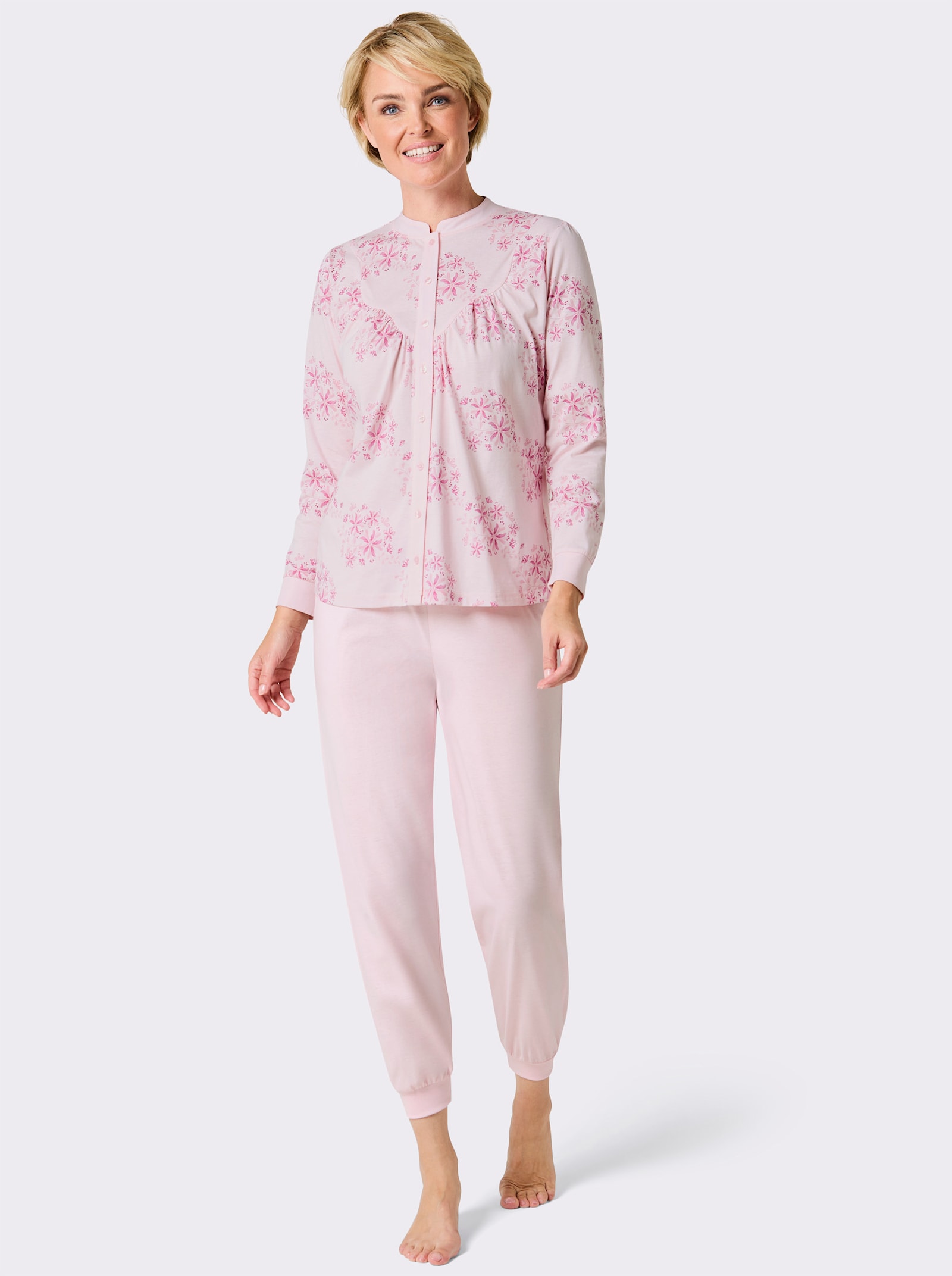 wäschepur Schlafanzug - hellrosé-erika-bedruckt