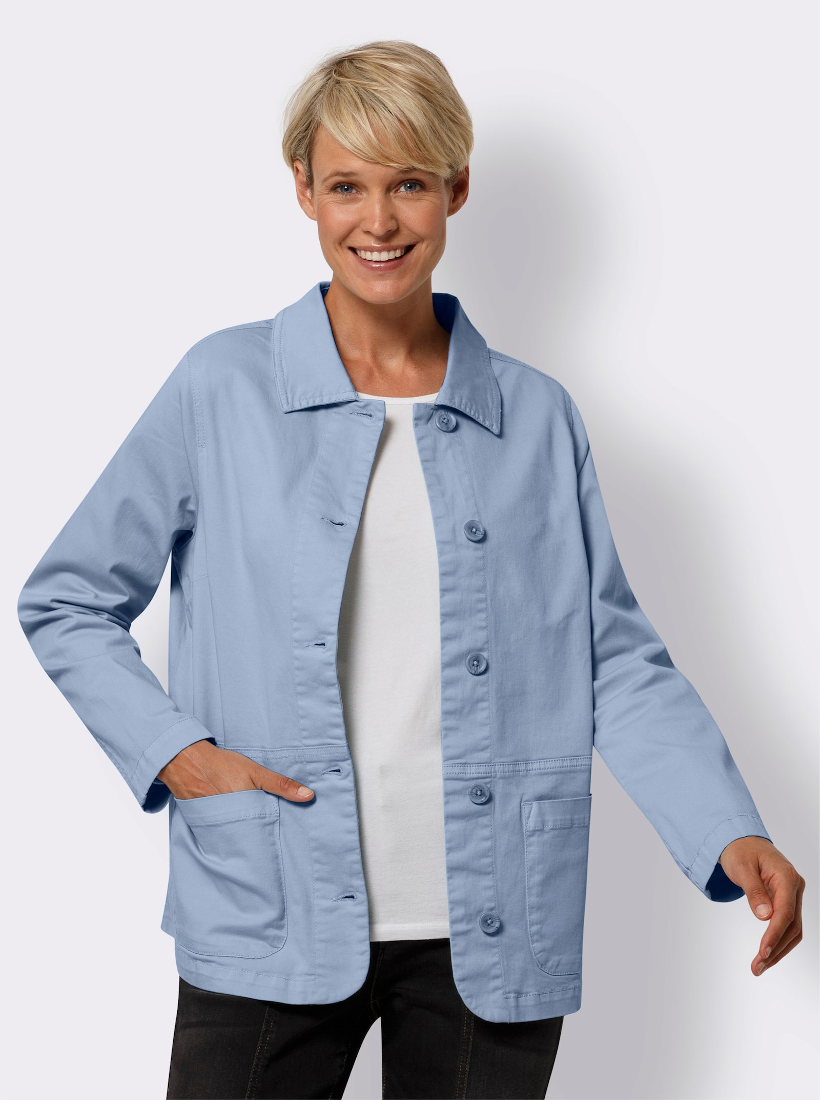 Jeansjacke in Stretch-Qualität - bleu