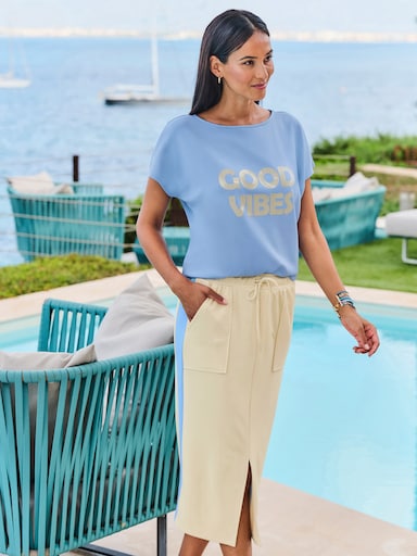 heine Kurzarmshirt - himmelblau-sand