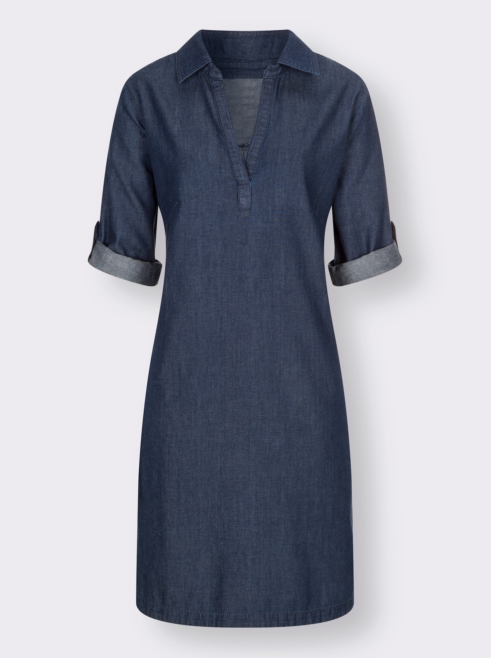 Jeansjurk in comfortmodel - blue-stonewashed