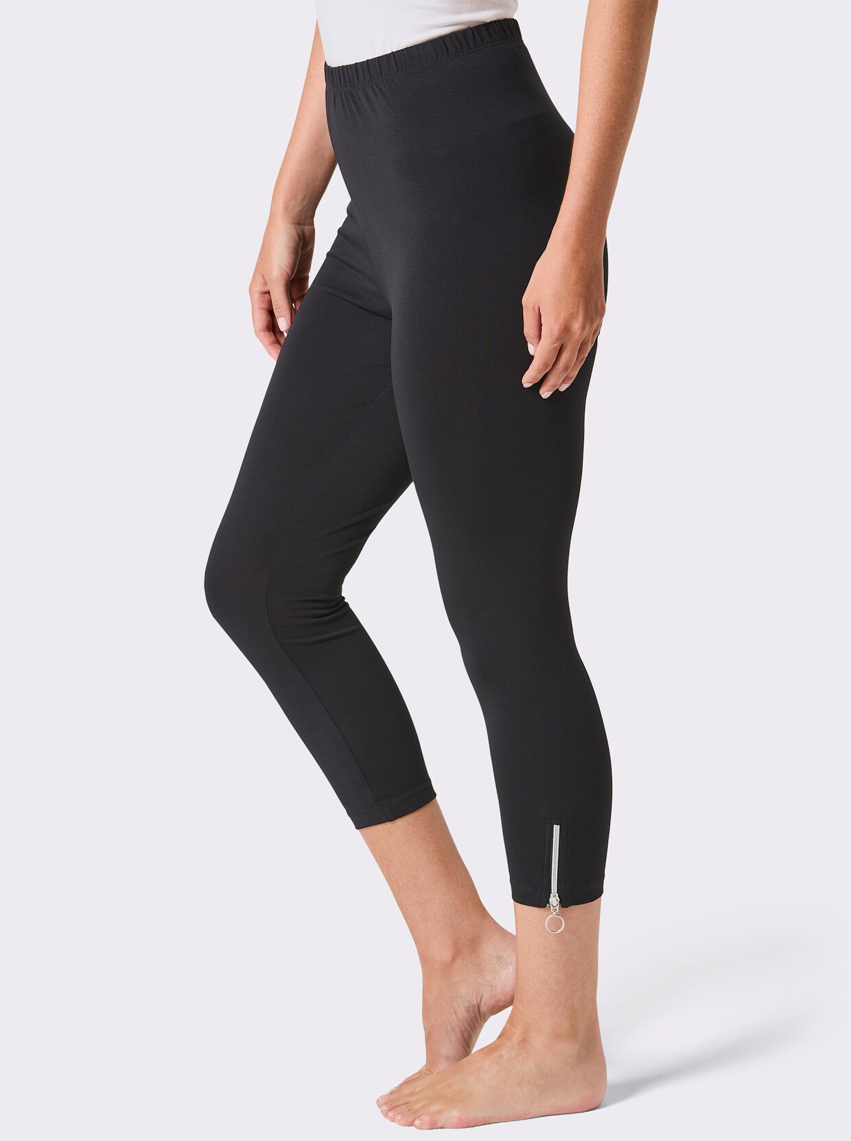 feel good Leggings 3/4-lang - schwarz + weiß