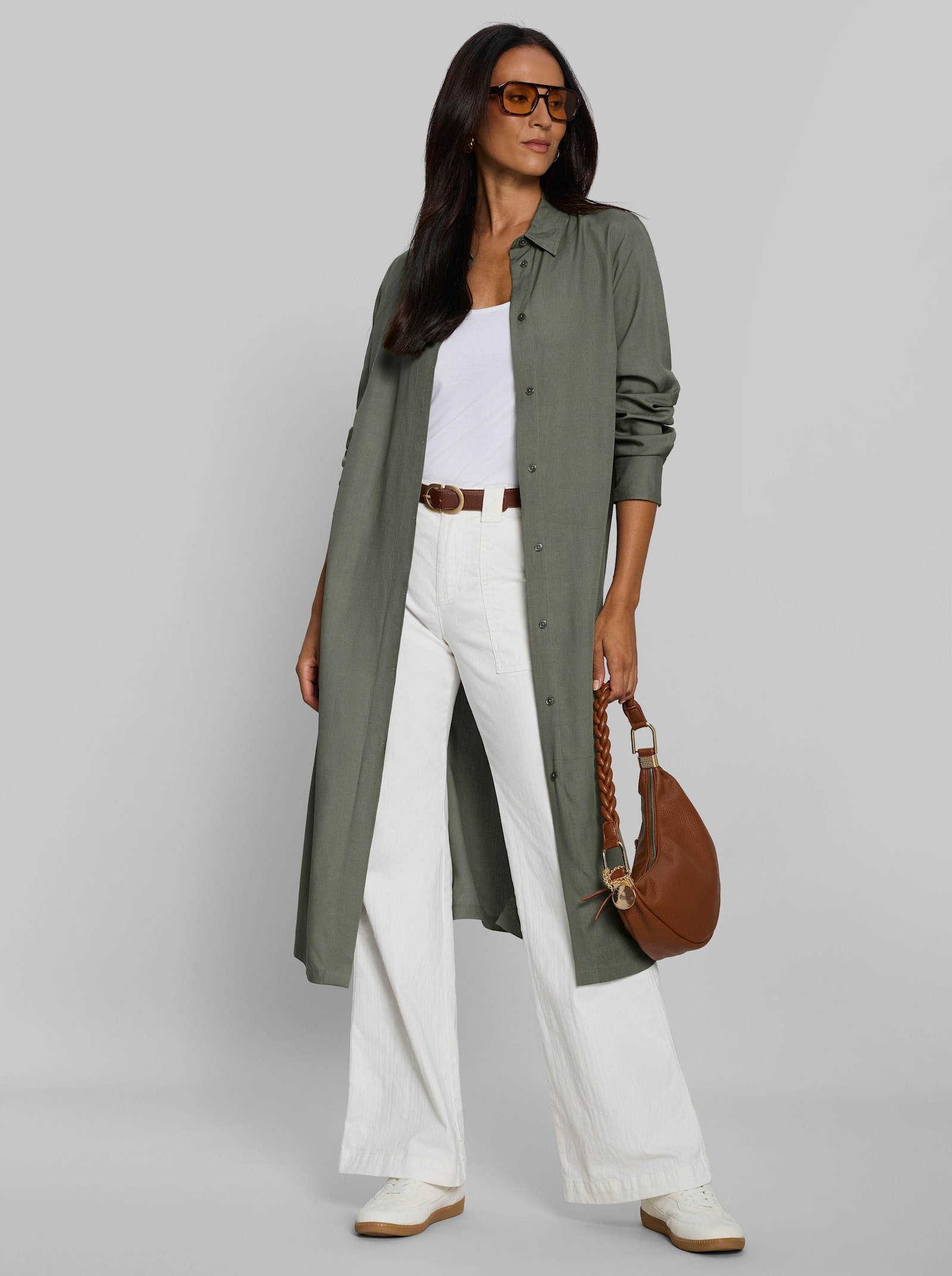 heine Blusenjacke in Longform - khaki