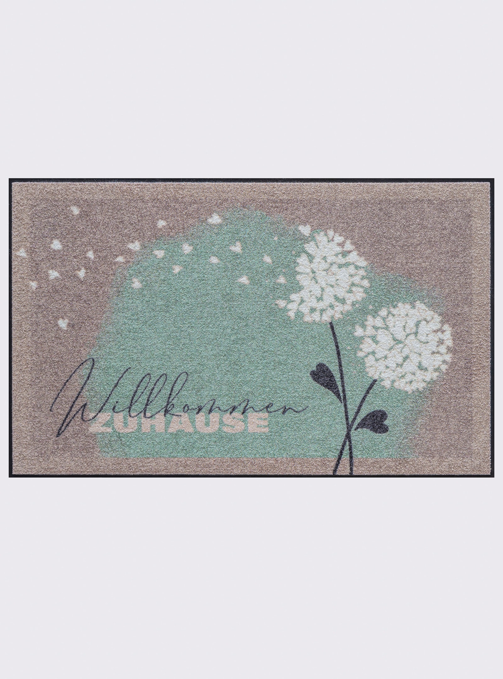 Salonloewe Fußmatte - grün-ecru-gemustert