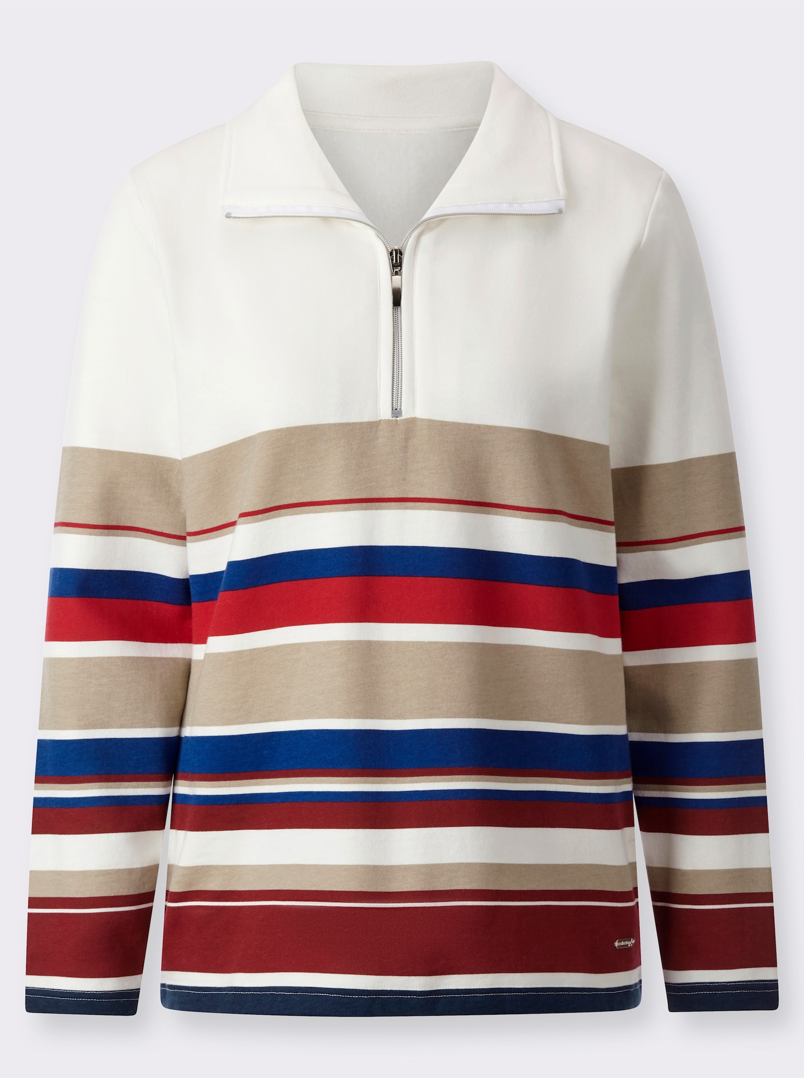 Troyer im Ringel-Look - ecru-sesam-geringelt