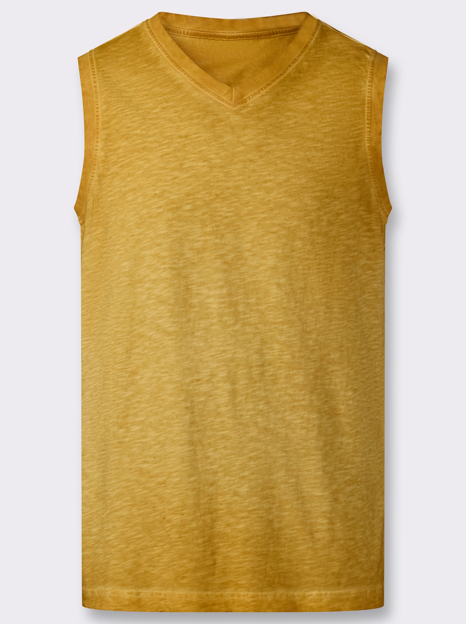 V-Shirt ärmellos, aus Baumwolle - ocker