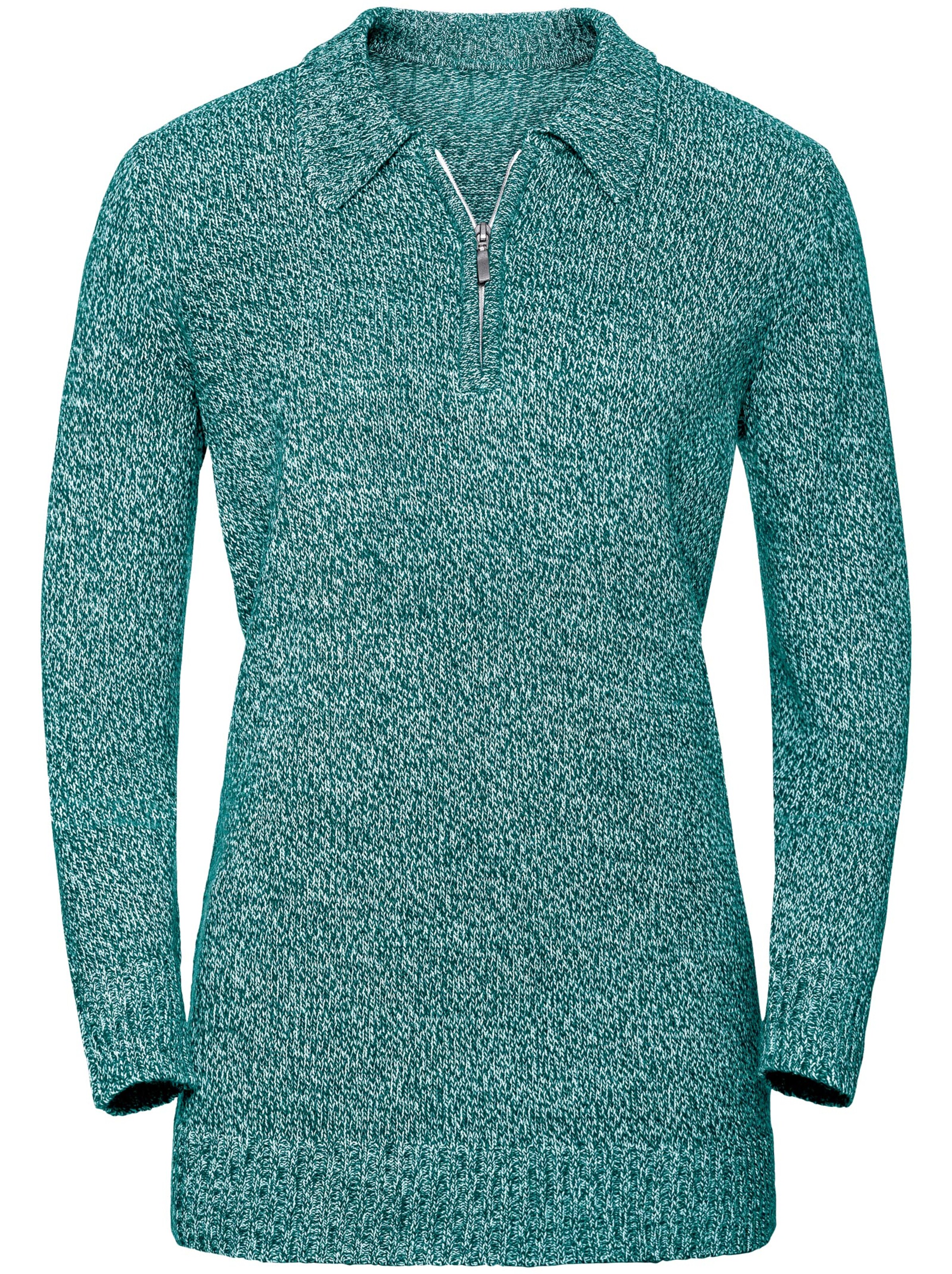 Pullover - petrol-meliert