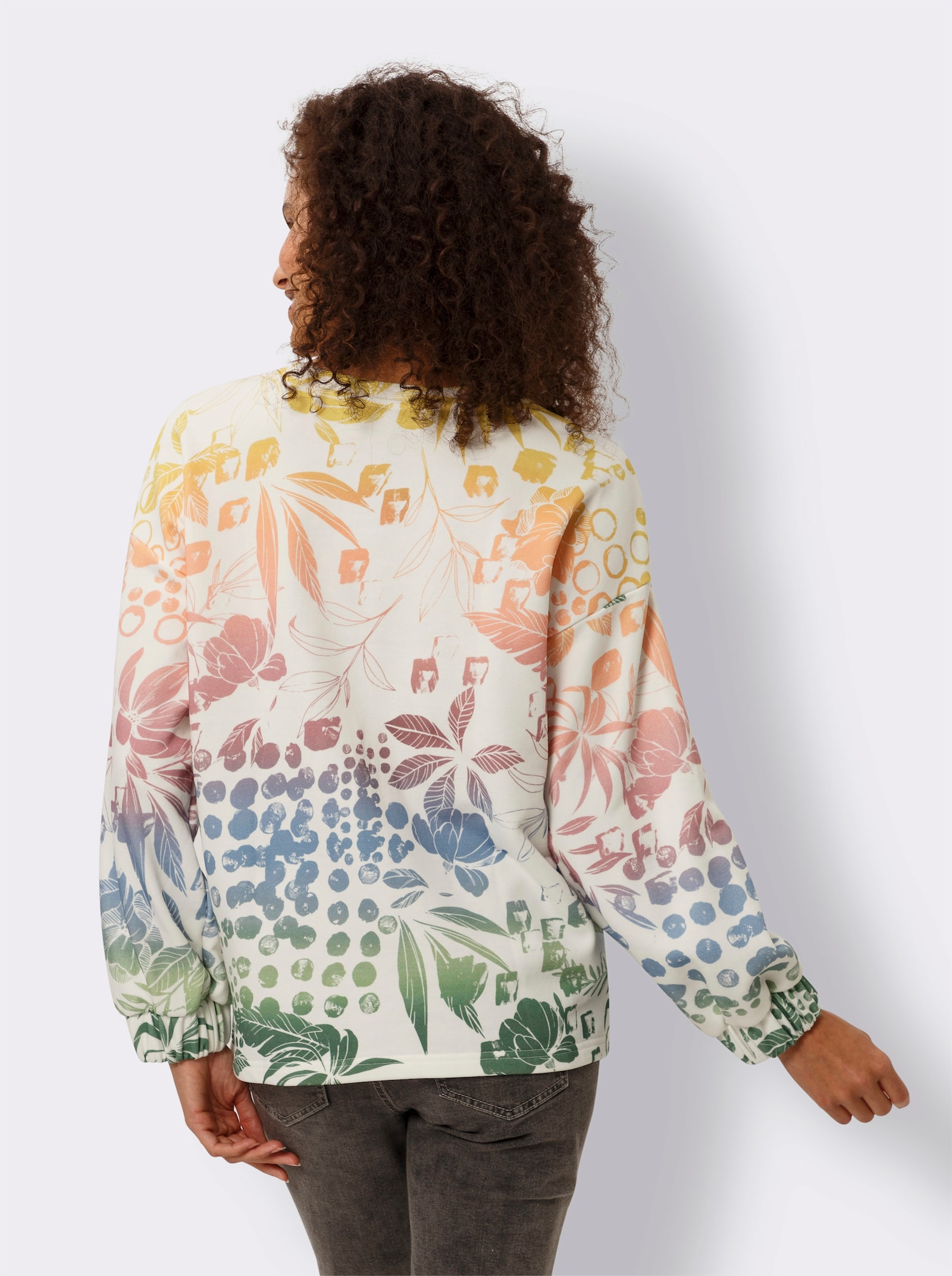 heine Sweatshirt mit Farbverlauf - limone-eisblau-bedruckt