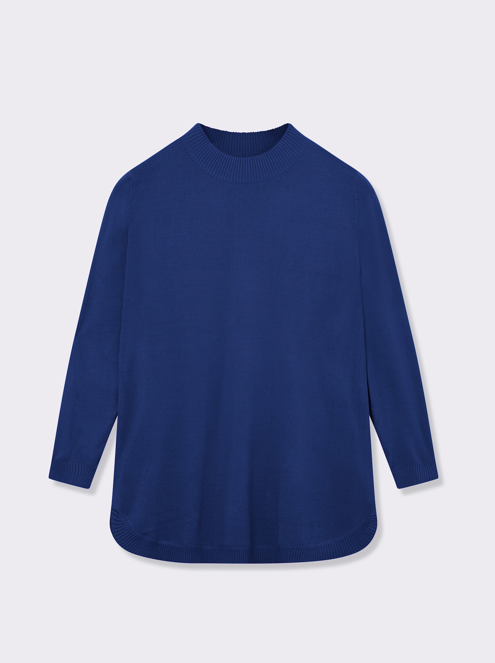 Pullover mit abgerundetem Saum - royalblau