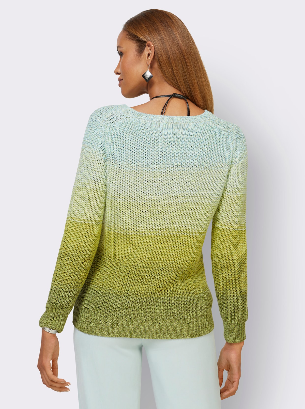 Pullover - kiwi-aqua-meliert