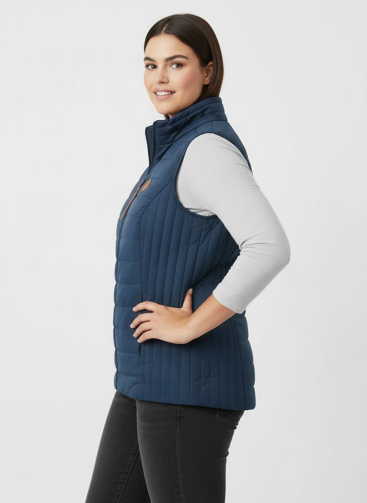 Steppweste mit leichter Wattierung - dunkelblau