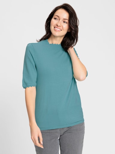 Kurzarmpullover mit Wellenkanten - ozean
