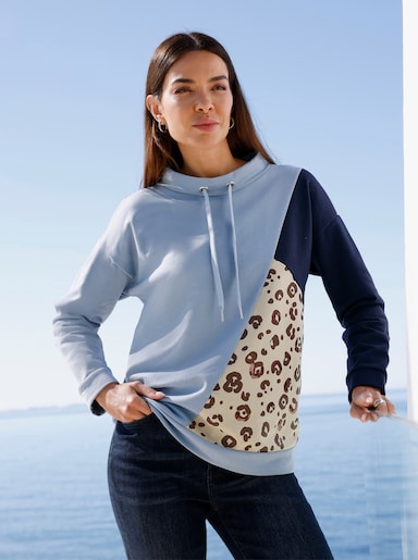 heine Sweatshirt mit Leo-Details - bleu-camel-bedruckt